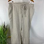Beach Lunch Lounge Linen Blend Giavanna Sailing Tan & White Pants XS Photo 3