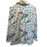 Soma  Intimates Blue Floral Pajama Top Sz S Button Up Long Sleeves Cottage Sleep Photo 2