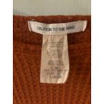 Caution to the Wind Thermal Crew Neck Tie Front Crop Top L Casual Boho Fall Photo 10