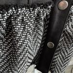 Solitaire NWT  Black Faux Suede Peplum Chevron Fringe Blazer Womens L Preppy Photo 1