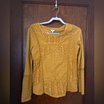 Anthropologie  Eze Sur Mer Marigold Eyelet Lace Top Size S Photo 1