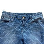 Womens Platinum Denim Polka Dot Skimmer Boyfriend Jeans Sz 8 ( Chicos 1 ) Photo 5