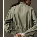 Pilcro ANTHROPOLOGIE‎  Green Canvas Cropped Bomber Jacket Size Medium Photo 1