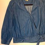 Madewell  light weight denim wrap style top Photo 4