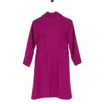 Vintage 70's Purple Dress Faux Fur Bodice Long Sleeve Felt Collared Berry Jewel Photo 2