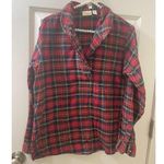L.L.Bean USA  Plaid  Red Traditional Women’s SHIRT TUNIC 1/4 BUTTONS UP SIZE 8 Photo 0