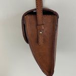 Vintage Southwestern Light Brown Faux Leather Tapestry Panel Crossbody Bag Purse Photo 4