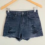 Wild Fable  Black Distressed Raw Hem High Rise Shorts Women's Size 00 Photo 0