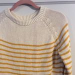 Tea N Rose Crew neck cotton dark yellow white sweater womens Medium stripes Photo 2
