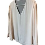 Talbots Pure Silk Reversable grey silver one button close top-jacket size large Photo 5