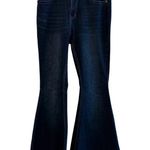 Rock and Roll Denim High Rise Flare Leg Bell Bottom Frayed Jeans Size 30 x 32 Blue Photo 0