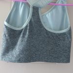 PINK - Victoria's Secret  seamless lightly lined sport sports bra sparkly pink on straps in gray and blue size medium. Photo 5