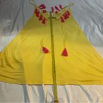 ASOS  Swim Yellow Loose Fit Tasseled Coverup 8 Boho Coconut Girl Festival Casual Photo 4