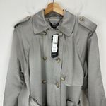 J.Crew Relaxed Trench Coat Satin Crepe Mid Length Silver Gray Insulated US 2 NWT Photo 7