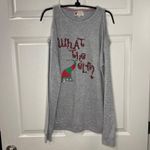 Poof! Poof 'What the Elf' Sweater JUNIORS Size Large Ugly Party Holiday Christmas Gray Photo 1