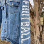 NFL NWT Las Vegas Raiders (Oakland)  denim jacket Wear by Erin Andrews Photo 3