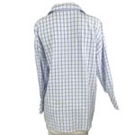ZARA Women's White Blue Checkered Long Sleeve Button Up Oversized Shirt Top XS Photo 2