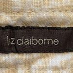 Liz Claiborne  Michaela Pants Cropped Tan Cream Lightweight Linen Paisley Print Photo 8