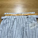 Indigo Rein Linen Blend Striped Belted Pull On Shorts Lightweight Breathable Photo 10
