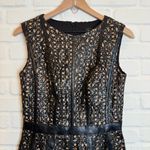 Tadashi Shoji Roberta Dress Black Nude Leathertte faux leather runway size 6 Photo 9