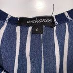 Ambiance white and blue striped off the shoulder romper Photo 3