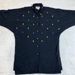 Andiamo Italia Vintage  black beaded Tunic blouse  size L Photo 12