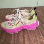 Sorel  Kinetic Breakthru Tech Lace Sneakers Bleached Ceramic Fuchsia Fizz 7.5‎ Photo 2