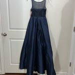 Monique Lhuillier ML Navy Blue Francesca Gown Size 4 US $900 Photo 4