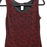 XScape  Y2K Slinky Black Red Glitter Swirls Tank Top Retro 80s 90s Holiday‎ Sz M Photo 0