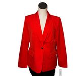 Calvin Klein NWT One Button Notch Lapel Blazer In Color Tomato (Tao ) Photo 2