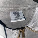 Comfort Colors Dark Grey 3/4 Zip Front Cropped Pullover Photo 2