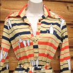 Vintage 60's Lanvin Cocktail Shirt Dress Gold Size M Photo 1