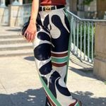 ZARA  Printed Abstract Palazzo Wide Legged Pants Green Black Cream Bloggers Fave Photo 8