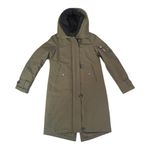 French Connection Women’s XS Insulated Parka Trench Coat Army Green Hooded Long Photo 5