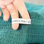 Abercrombie & Fitch Long Sleeve Sweetheart Neck Smocked Back Corset Top Green L Photo 2