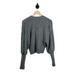 EXPRESS  Embellished V-Neck Balloon Sleeve Cardigan in Grey Size XS Photo 11