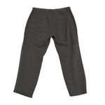 Joie  Cropped Pants Size 8 Army Green Linen Blend Fray Hem Studded Straight Leg Photo 4