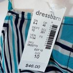 Dress Barn Aqua blue navy and white asymmetrical hem halter midi dress size 10 NWT Photo 4