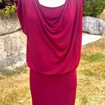 Alice + Olivia  MAROON BURGUNDY WINE GLITTER METALLIC DRAPEY COWL NECK MINI DRESS Photo 6