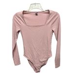Old Navy  Baby Pink Ribbed Long Sleeve Bodysuit Size Medium Square Neck Photo 2