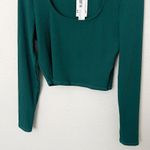 Bar III [] Forest Green Rib Knit Bodycon Scoop Neck Long Sleeve Shirt NWT Size XL Photo 4