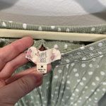 Hippie Rose Sage Green Polka Dot Long Sleeve Top‎ Smocked Peplum Blouse Photo 1