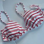 Vineyard Vines NWT Red & White Stipe Bikini Swim Top Size Medium Photo 1