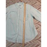 Croft & Barrow  Womens Plus 2X Striped Roll Tab Sleeve Collared Button Down Shirt Photo 6