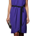 Alexander Wang 100% Silk Wrap Mini Cocktail Dress 2 Purple Petal Belt Tie Luxury Photo 0