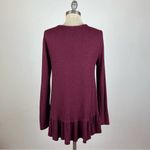 Anthropologie  Eri + Ali Maroon Waffle Knit Long Sleeve Top Photo 6