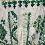 ZARA  Womens Lg White Green Embroidered Tunic Collared Shirt Dress Boho Cover Up Photo 12