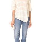 IRO  Jeans Cream Distressed Birtie Linen Destroyed Tee Photo 0