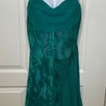 Shirley Of Hollywood Vintage Gown Nightie Lace Sheer Emerald Green Large Photo 1