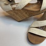 Toms  NEW Natural Linen Clarissa Canvas Espadrille Wedge Sandals Size 9.5 Summer Photo 2